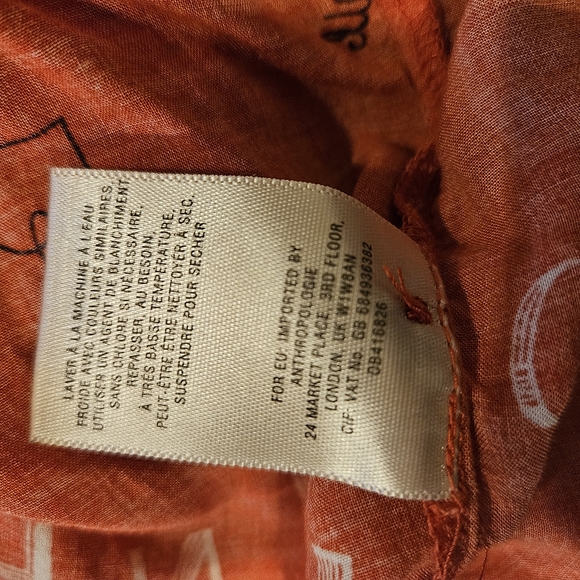 Maeve Orange Button Down Shirt with Black Accents - Picture 5 of 5